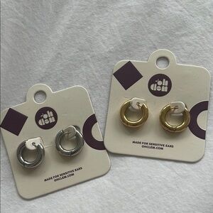 Gold and Silver Hoop Earrings